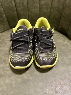 Skechers Kids' Black & Neon Yellow Hook-and-Loop Sneakers